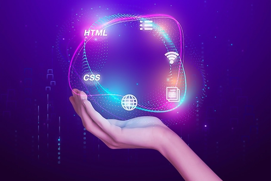 CSS Nedir başlığını temsil eden, renk paletleri ve tasarım kurallarını (Cascading Style Sheets) simgeleyen görsel
