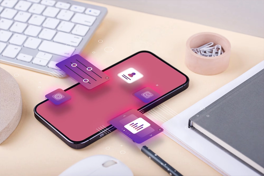 Responsive Design Nedir başlığını temsil eden, farklı cihazlarda (telefon, tablet, masaüstü) uyumlu gösterilen bir web sitesi görseli