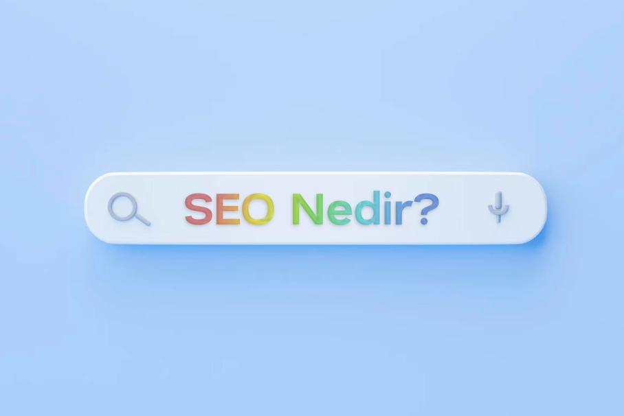 SEO Nedir başlığını temsil eden, arama motoru optimizasyonu kavramını ve stratejilerini gösteren illüstrasyon