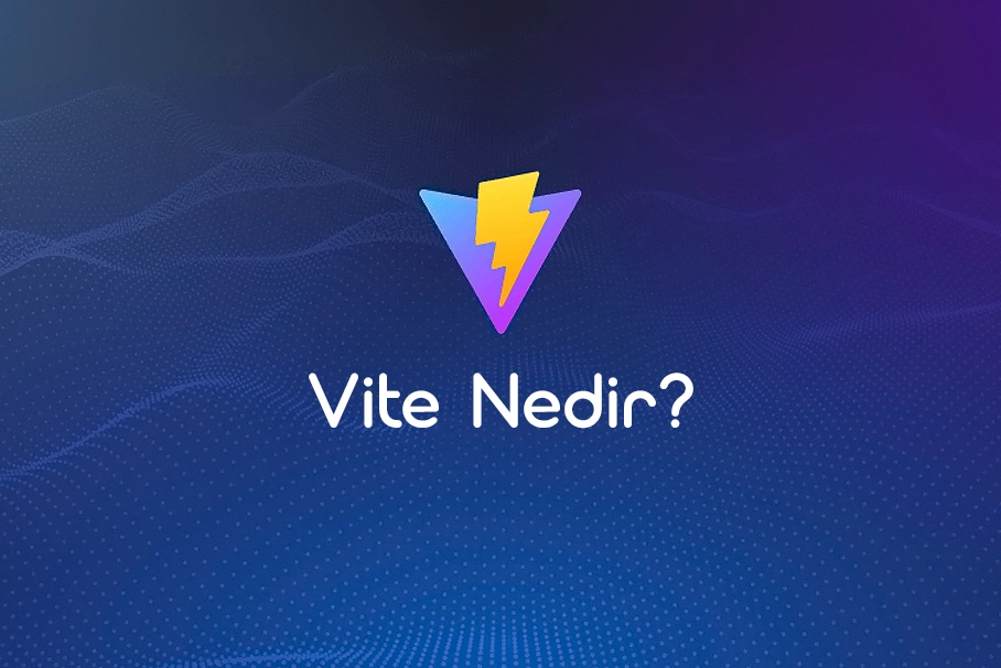 Vite logosu ve hızlı sunucu başlatma süresini gösteren performans karşılaştırması