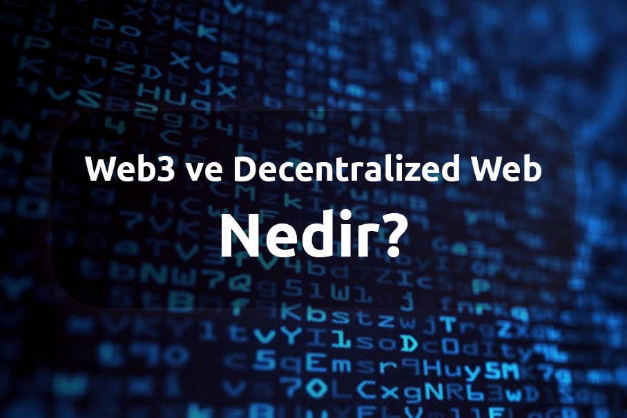 Blockchain zinciri ve decentralized ağ yapısını gösteren futuristik görsel
