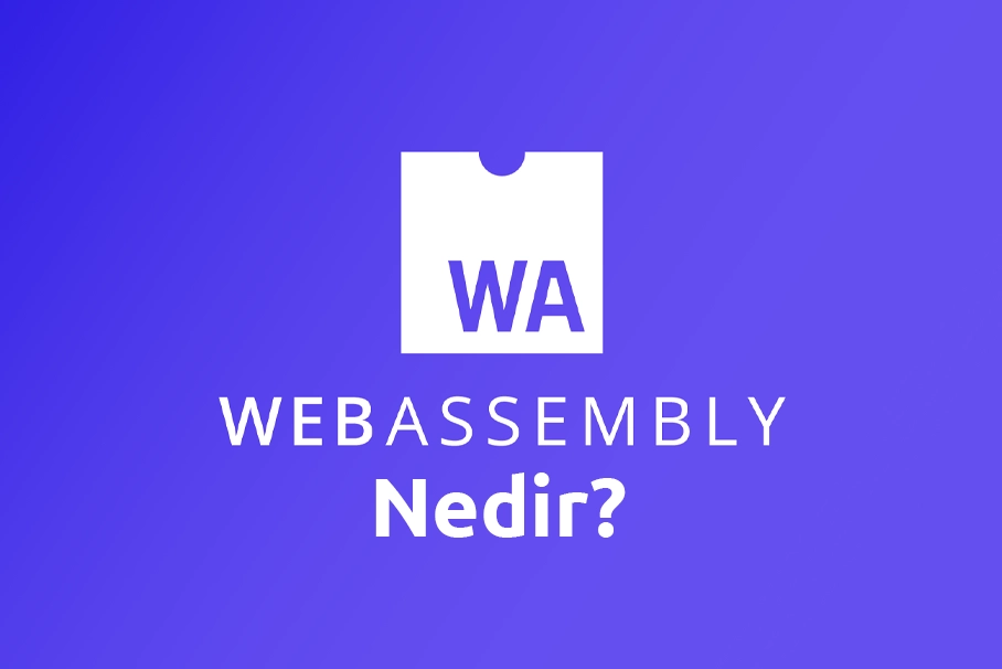 WebAssembly performans karşılaştırması gösteren grafik ve tarayıcıda native hızda çalışan uygulama illüstrasyonu