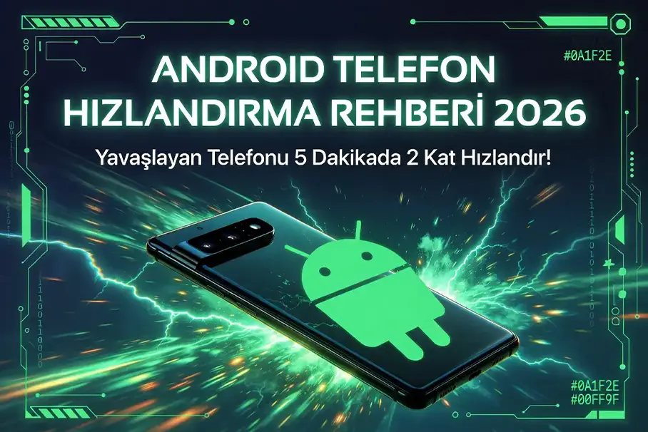 Android telefon hızlandırma rehberi 2026, yavaşlayan Android cihazı optimize etme ipuçları, hızlı ve yeni gibi telefon