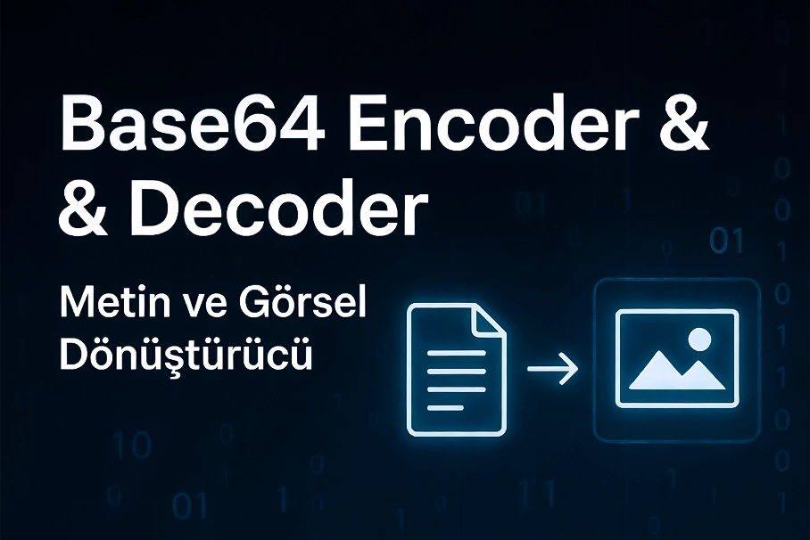 Base64 Encoder ve Decoder aracı - metin ve görsel dönüştürme arayüzü